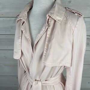 Walter Baker NY Womens Pink Long Sleeve Trench Coat Size Medium